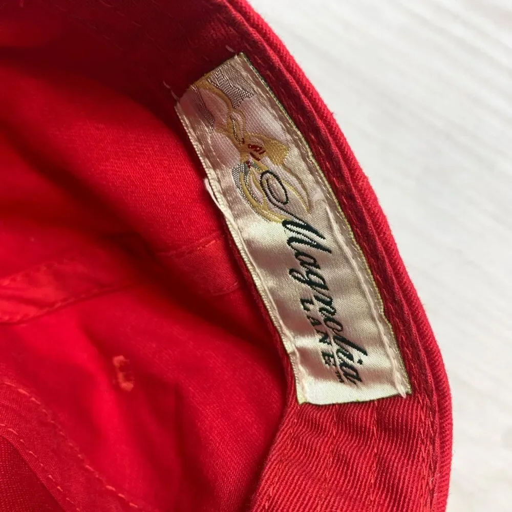 Masters Mens Red Baseball Cap Magnolia Lane‎ Golf Hat Adjustable